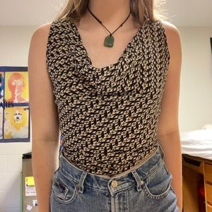 Y2K cowl neck top